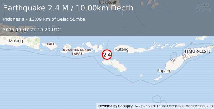 Earthquake Flores Region, Indonesia (2.4 M) (2025-11-07 22:15:20 UTC)
