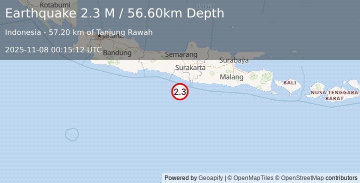 Earthquake Java, Indonesia (2.3 M) (2025-11-08 00:15:12 UTC)