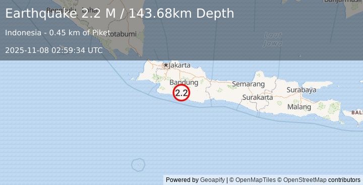 Earthquake Java, Indonesia (2.5 M) (2025-11-08 02:59:33 UTC)