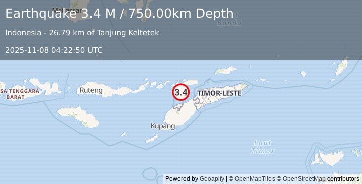 Earthquake Timor Region (3.4 M) (2025-11-08 04:22:50 UTC)