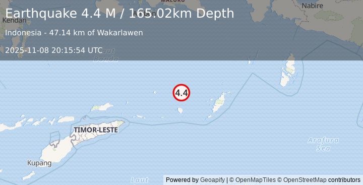 Earthquake Banda Sea (4.5 M) (2025-11-08 20:15:52 UTC)