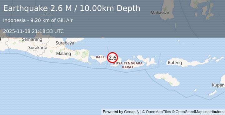 Earthquake Sumbawa Region, Indonesia (2.6 M) (2025-11-08 21:18:33 UTC)