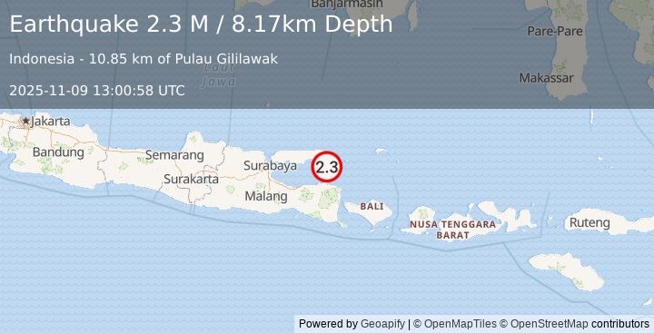 Earthquake Bali Sea (2.4 M) (2025-11-09 13:00:56 UTC)