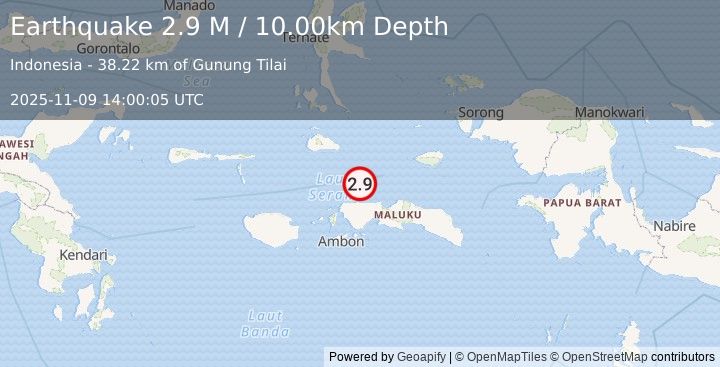 Earthquake Seram, Indonesia (2.7 M) (2025-11-09 14:00:02 UTC)