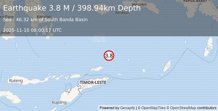 Earthquake Banda Sea (3.8 M) (2025-11-10 08:00:17 UTC)