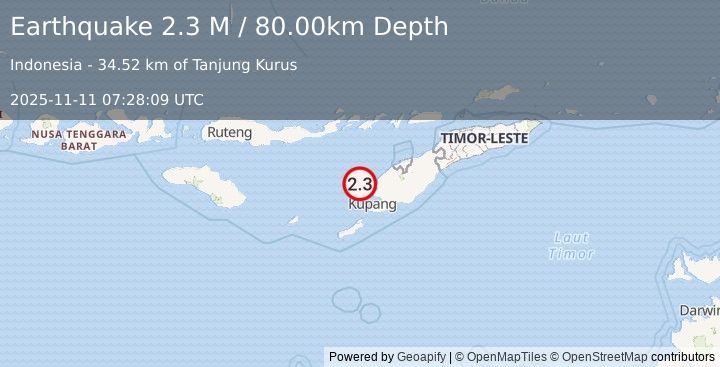 Earthquake Timor Region (2.5 M) (2025-11-11 07:28:08 UTC)