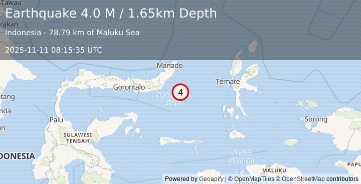 Earthquake Northern Molucca Sea (4.0 M) (2025-11-11 08:15:35 UTC)
