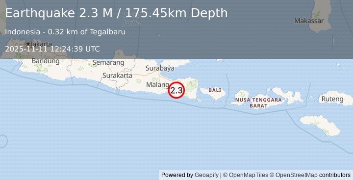 Earthquake Java, Indonesia (3.1 M) (2025-11-11 12:24:40 UTC)