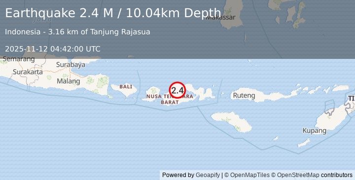 Earthquake Sumbawa Region, Indonesia (2.4 M) (2025-11-12 04:42:00 UTC)