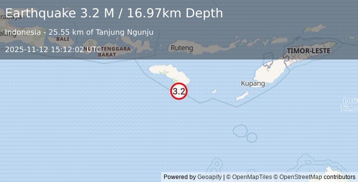 Earthquake Sumba Region, Indonesia (3.2 M) (2025-11-12 15:12:02 UTC)