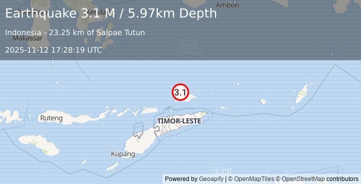 Earthquake Banda Sea (3.2 M) (2025-11-12 17:28:20 UTC)