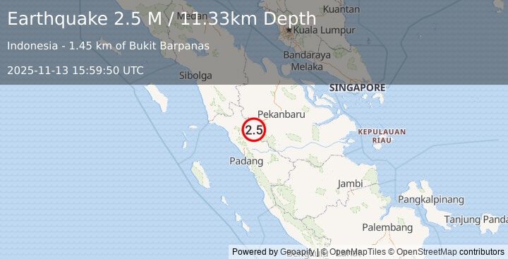 Earthquake Sulawesi, Indonesia (2.5 M) (2025-11-13 15:59:50 UTC)