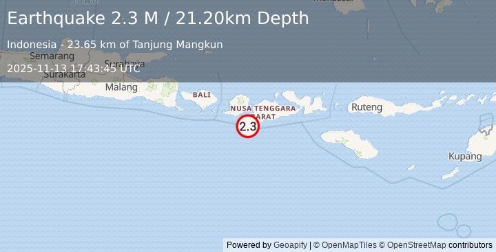 Earthquake Sumbawa Region, Indonesia (2.3 M) (2025-11-13 17:43:45 UTC)