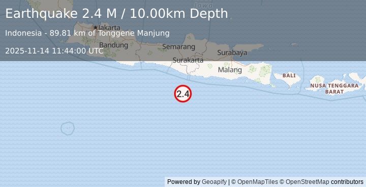 Earthquake Java, Indonesia (2.0 M) (2025-11-14 11:44:03 UTC)