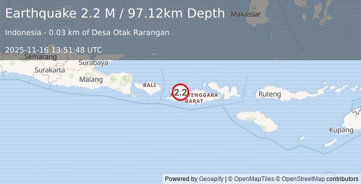 Earthquake Sumbawa Region, Indonesia (2.3 M) (2025-11-16 13:51:49 UTC)