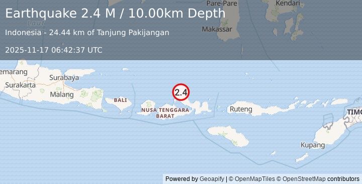 Earthquake Bali Sea (2.5 M) (2025-11-17 06:42:37 UTC)
