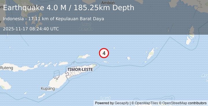 Earthquake Banda Sea (4.0 M) (2025-11-17 08:24:40 UTC)