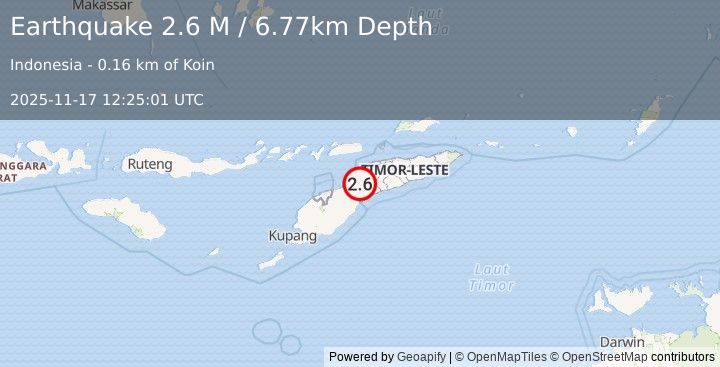 Earthquake Timor Region (2.6 M) (2025-11-17 12:25:01 UTC)