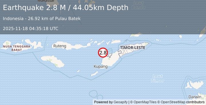 Earthquake Timor Region (2.8 M) (2025-11-18 04:35:18 UTC)
