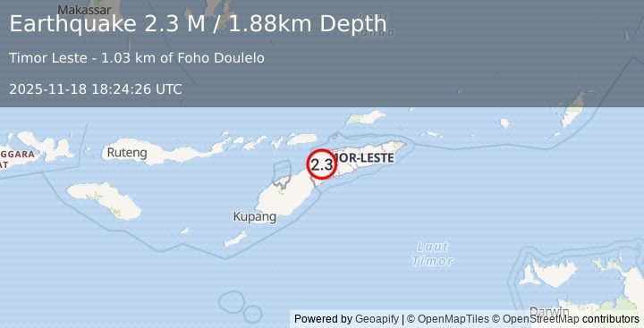 Earthquake Timor Region (2.3 M) (2025-11-18 18:24:26 UTC)