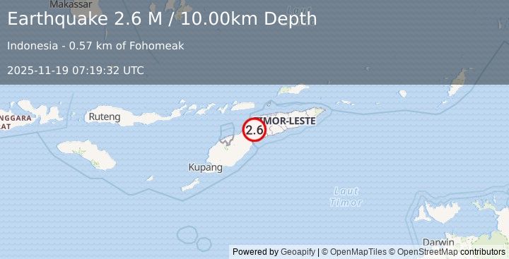 Earthquake Timor Region (2.5 M) (2025-11-19 07:19:38 UTC)