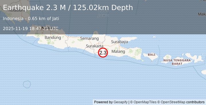 Earthquake Java, Indonesia (2.1 M) (2025-11-19 18:47:21 UTC)