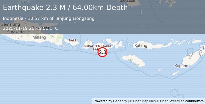 Earthquake Sumbawa Region, Indonesia (2.3 M) (2025-11-19 20:45:51 UTC)