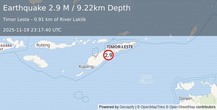 Earthquake Timor Region (2.8 M) (2025-11-19 23:17:39 UTC)