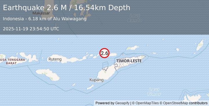 Earthquake Timor Region (2.6 M) (2025-11-19 23:54:50 UTC)