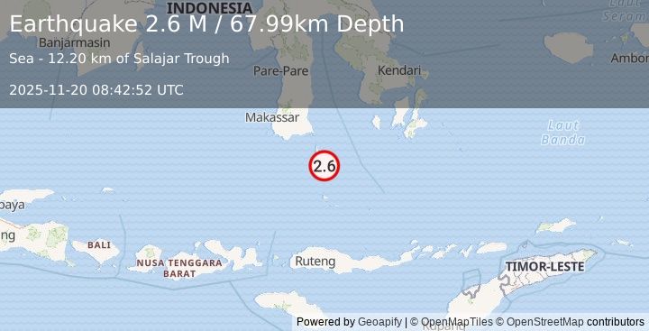 Earthquake Flores Sea (2.5 M) (2025-11-20 08:42:53 UTC)