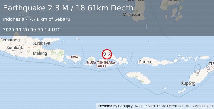Earthquake Sumbawa Region, Indonesia (2.3 M) (2025-11-20 09:55:14 UTC)