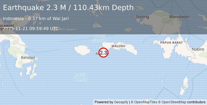 Earthquake Seram, Indonesia (2.3 M) (2025-11-21 09:59:49 UTC)