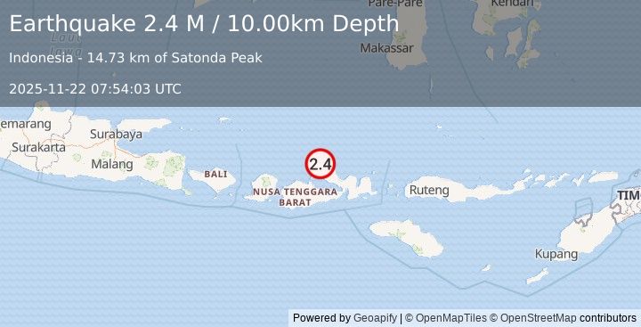Earthquake Bali Sea (2.4 M) (2025-11-22 07:54:03 UTC)