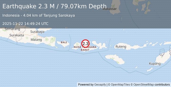 Earthquake Sumbawa Region, Indonesia (2.3 M) (2025-11-22 14:49:24 UTC)
