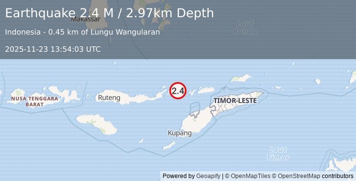 Earthquake Flores Region, Indonesia (2.6 M) (2025-11-23 13:54:03 UTC)