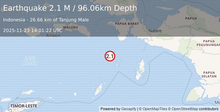 Earthquake West Papua Region, Indonesia (3.1 M) (2025-11-23 14:01:24 UTC)