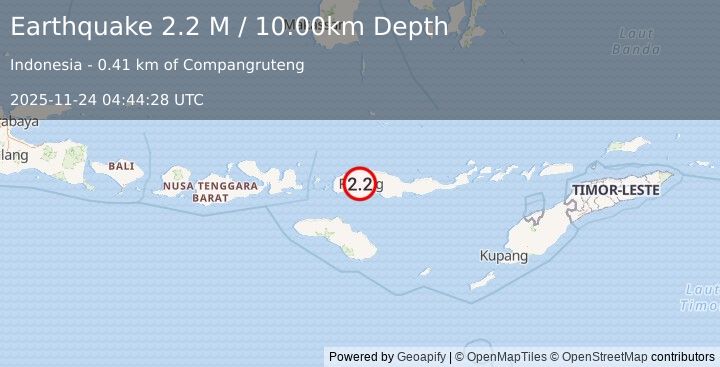 Earthquake Flores Region, Indonesia (2.2 M) (2025-11-24 04:44:28 UTC)