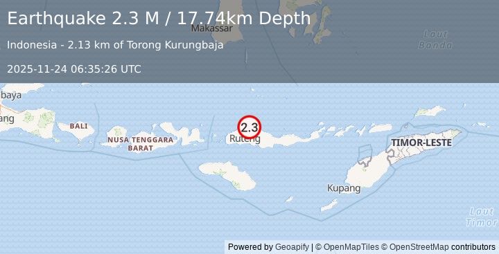 Earthquake Flores Region, Indonesia (2.5 M) (2025-11-24 06:35:27 UTC)