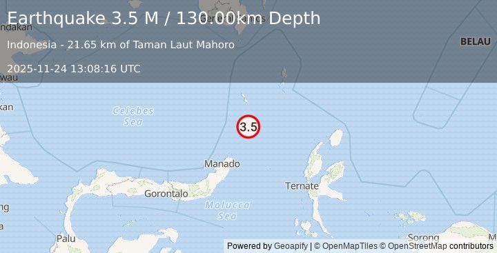 Earthquake Talaud Islands, Indonesia (3.5 M) (2025-11-24 13:08:16 UTC)