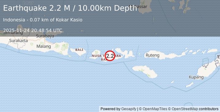 Earthquake Sumbawa Region, Indonesia (2.2 M) (2025-11-24 20:48:54 UTC)