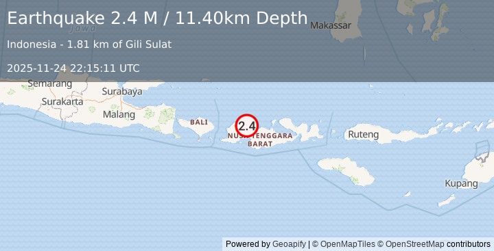 Earthquake Sumbawa Region, Indonesia (2.4 M) (2025-11-24 22:15:11 UTC)