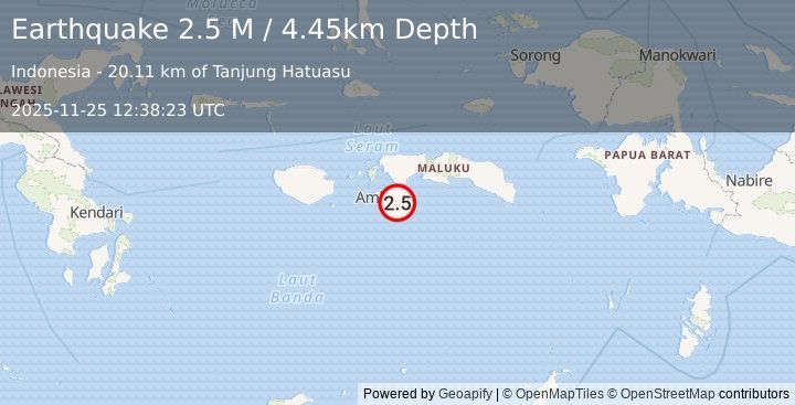 Earthquake Seram, Indonesia (2.7 M) (2025-11-25 12:38:23 UTC)