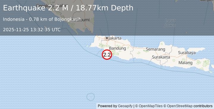 Earthquake Java, Indonesia (2.1 M) (2025-11-25 13:32:35 UTC)