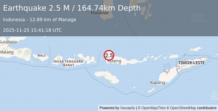 Earthquake Flores Region, Indonesia (2.5 M) (2025-11-25 15:41:18 UTC)