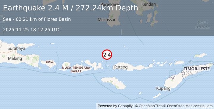 Earthquake Flores Sea (3.0 M) (2025-11-25 18:12:26 UTC)