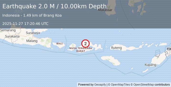 Earthquake West Papua Region, Indonesia (2.6 M) (2025-11-27 17:20:14 UTC)