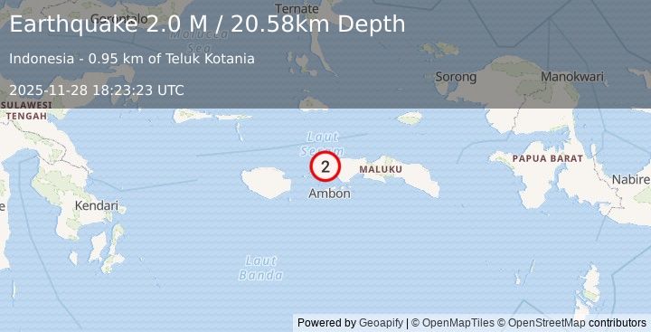 Earthquake Seram, Indonesia (2.0 M) (2025-11-28 18:23:23 UTC)