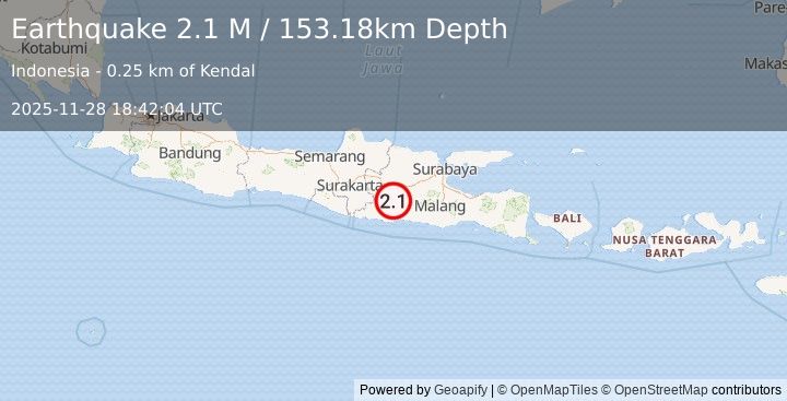 Earthquake Java, Indonesia (2.3 M) (2025-11-28 18:42:05 UTC)