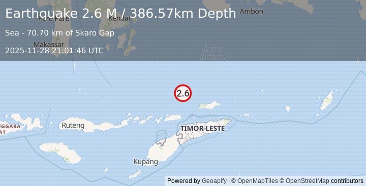 Earthquake Banda Sea (2.9 M) (2025-11-28 21:01:47 UTC)