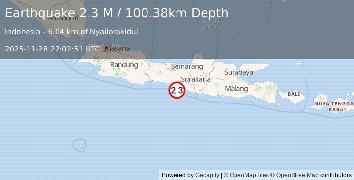 Earthquake Java, Indonesia (2.4 M) (2025-11-28 22:02:53 UTC)